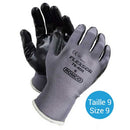 GREY AND BLACK NITRILE DEXTERITY GLOVE "FLEXSOR" - LARGE (SIZE 9) - 12 pairs per pack
