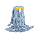 BLUE SYNTHETIC MOP HEAD WITH LOOPED ENDS AND NARROW BAND
